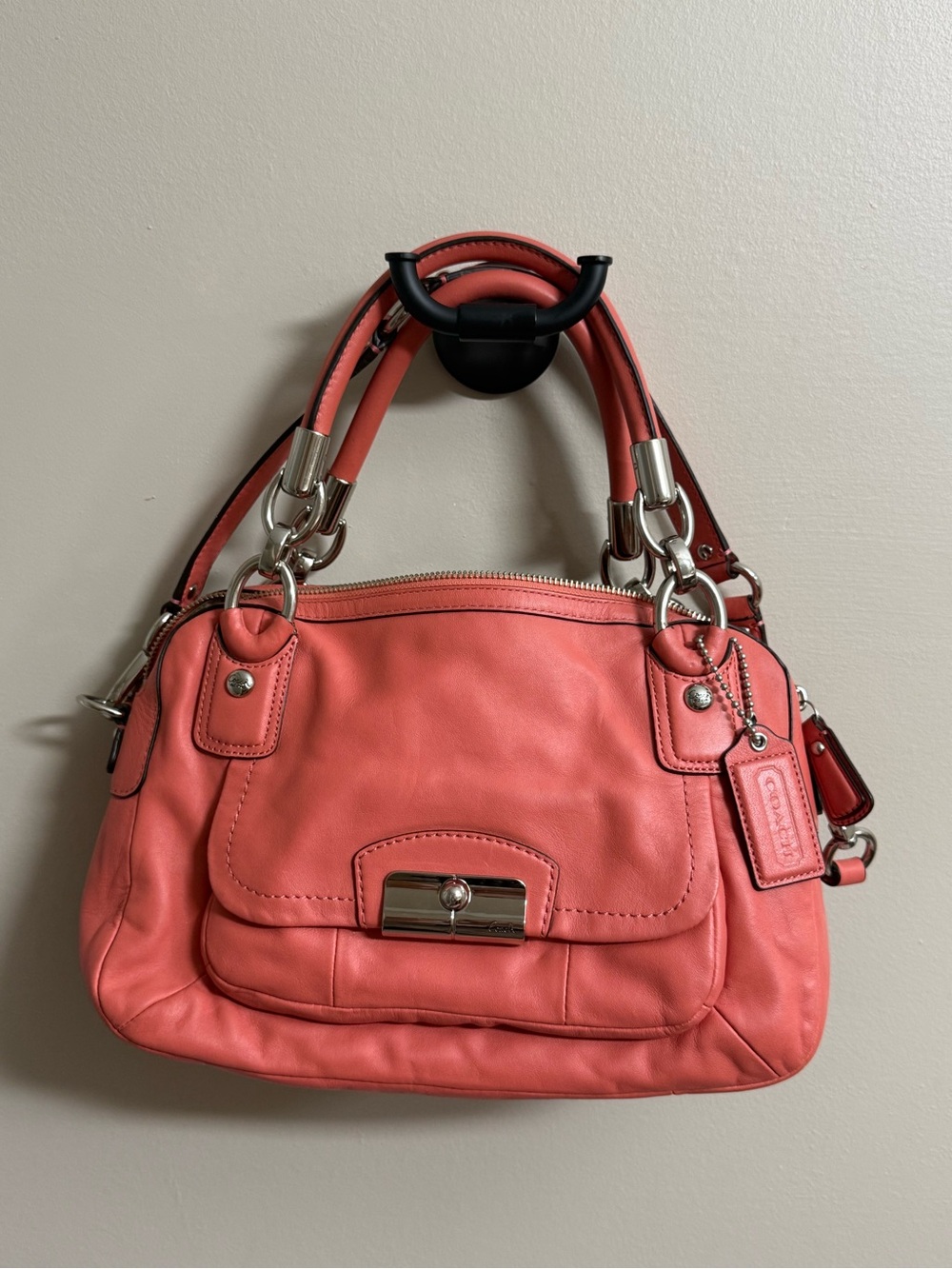 COACH Women's Leather Handbag Coral Pink